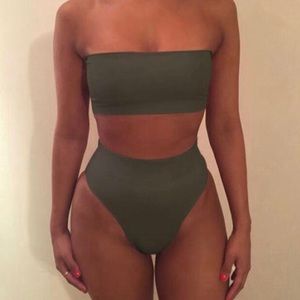 Hunter Green Two-Piece Bathing Suit